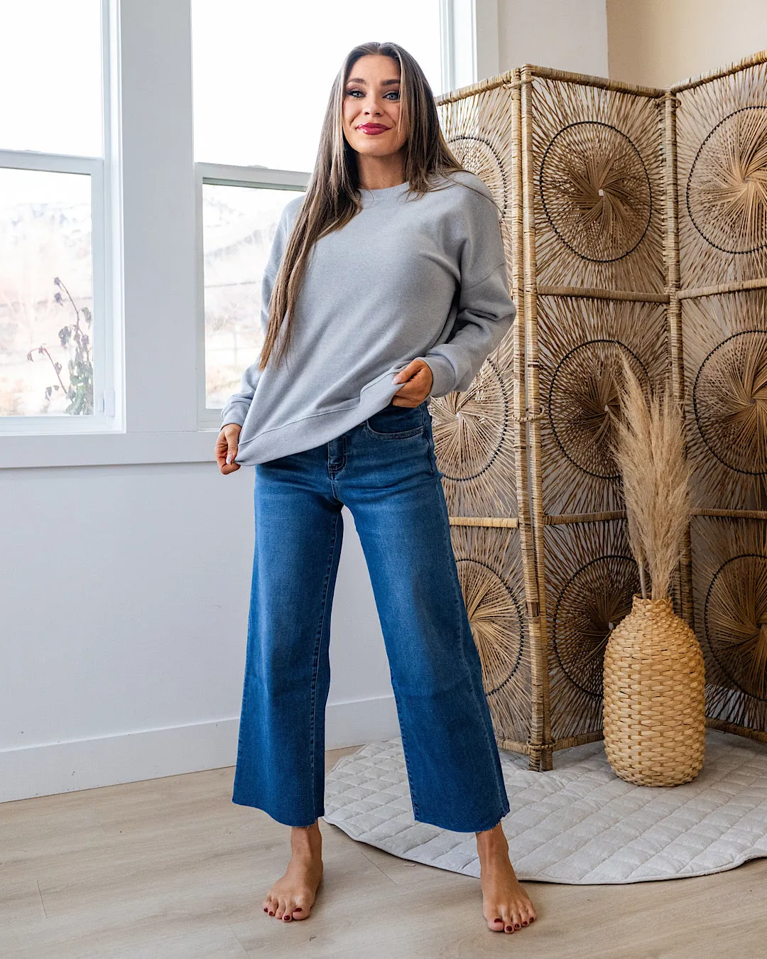 Cozy Crewneck Sweatshirt - Heather Gray