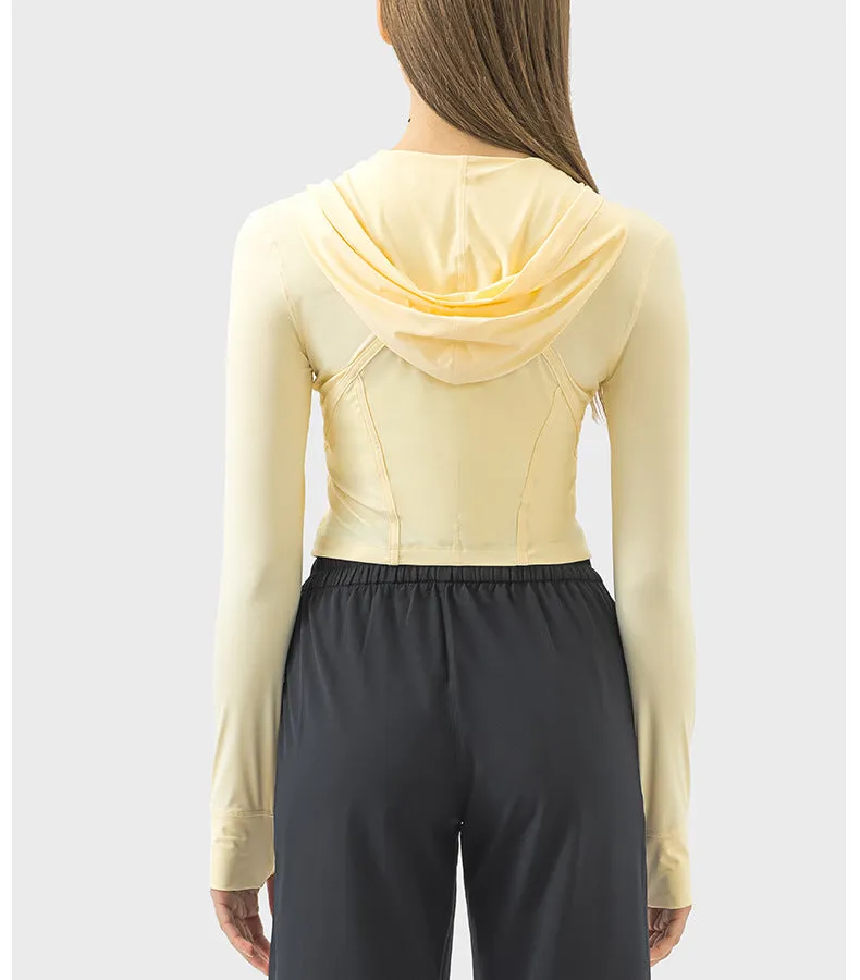 Cropped Lightweight Fitness Hoodie