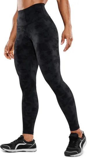 CRZ YOGA Women's Hugged Feeling Compression Leggings 28 Inches - High Waist Thick Tummy Control Workout Pants