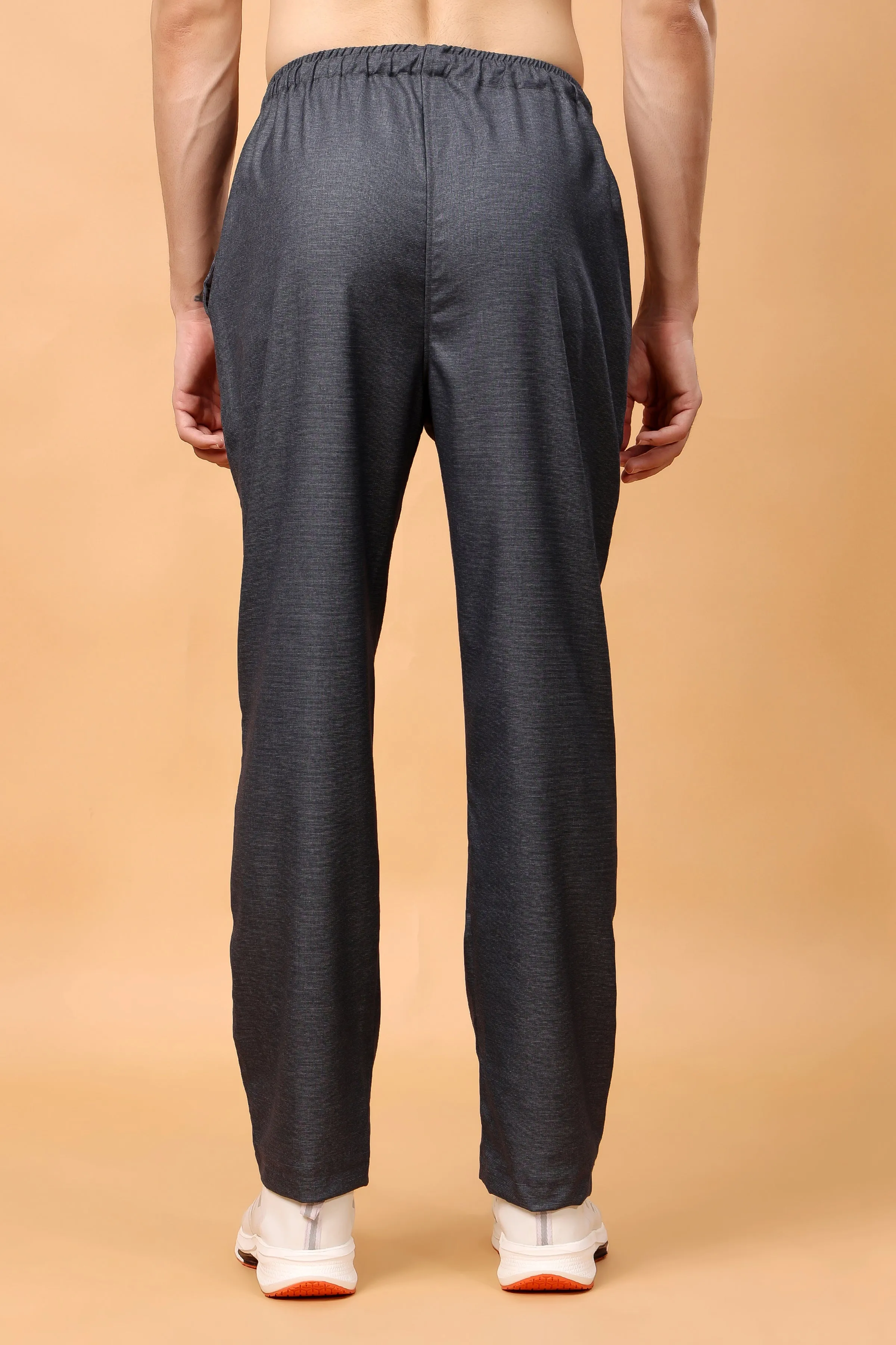 Dark Grey Textured Stretch Cargo