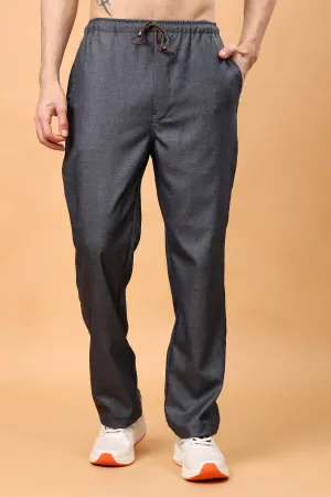Dark Grey Textured Stretch Cargo