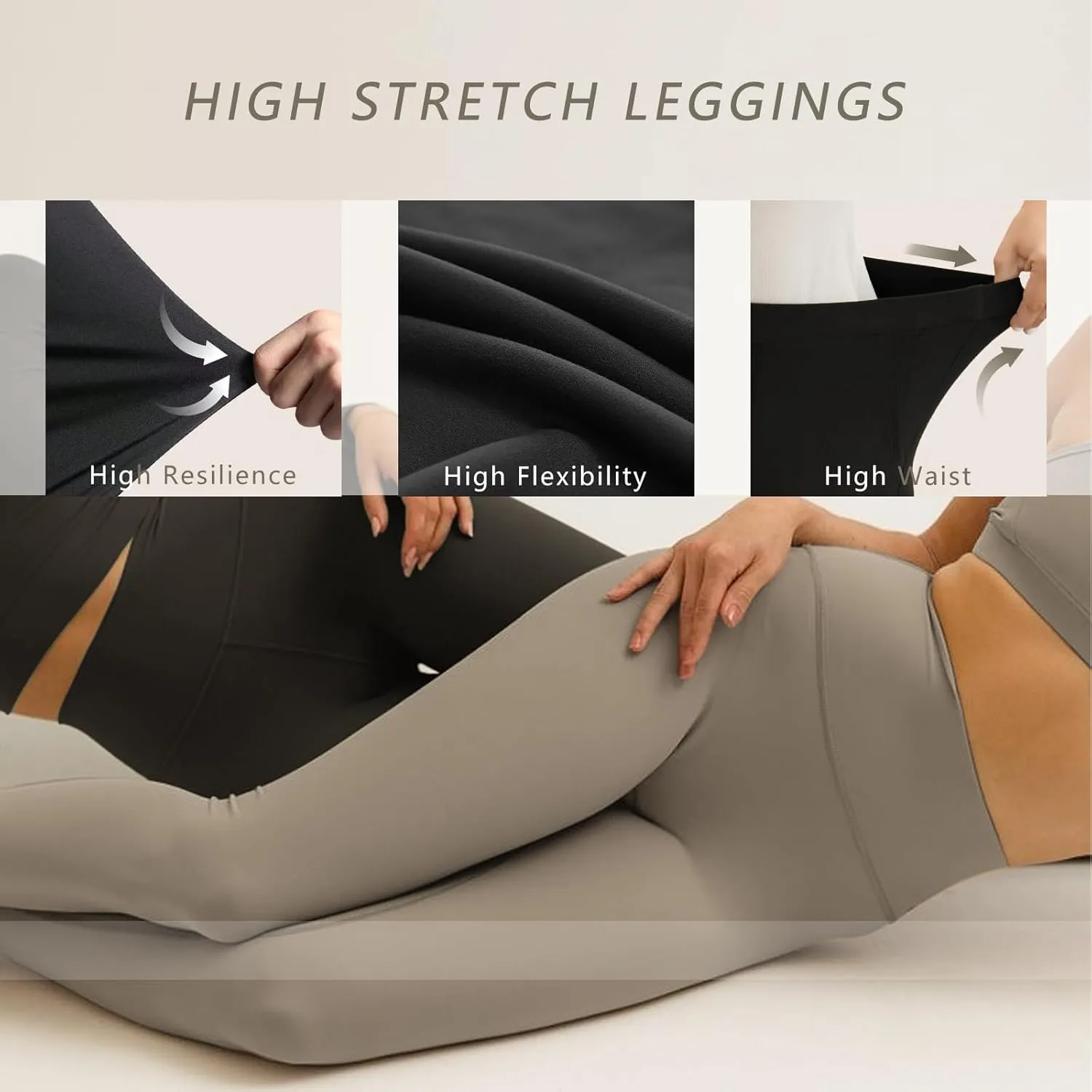 Diravo 3 Pack Black Leggings for Women,Tights Buttery Soft Tummy Control Pants Lined Legging for Yoga Workout Athletic