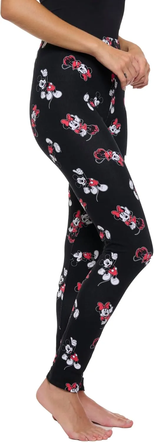Disney Womens Leggings Mickey Minnie Mouse All Over Print Essentials Full Length