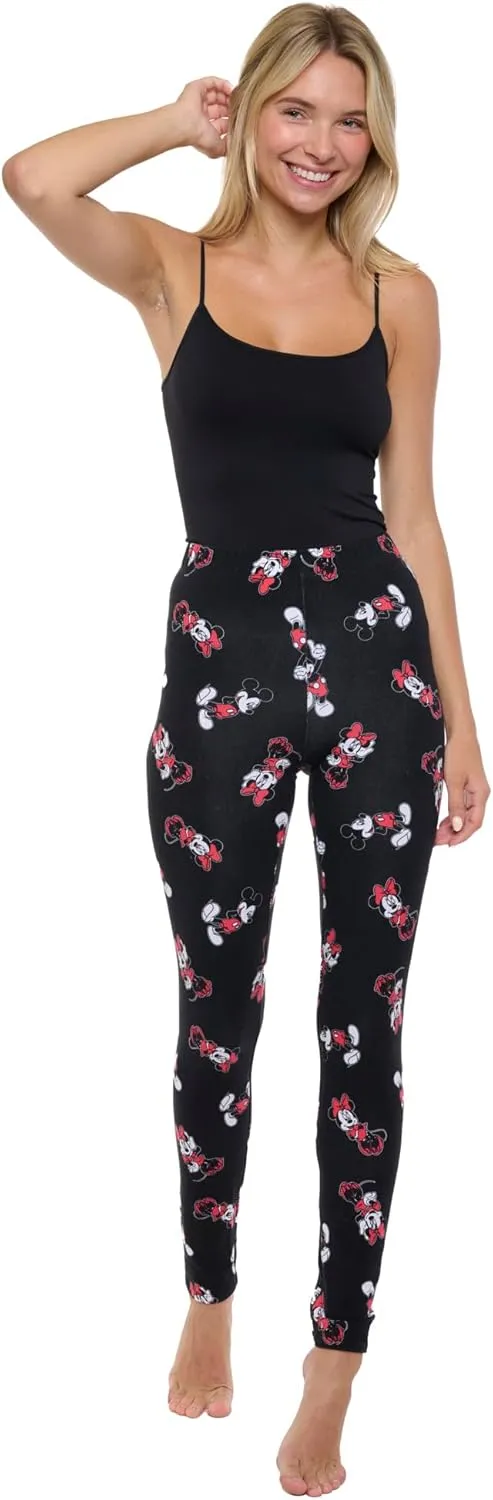 Disney Womens Leggings Mickey Minnie Mouse All Over Print Essentials Full Length