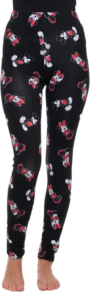 Disney Womens Leggings Mickey Minnie Mouse All Over Print Essentials Full Length