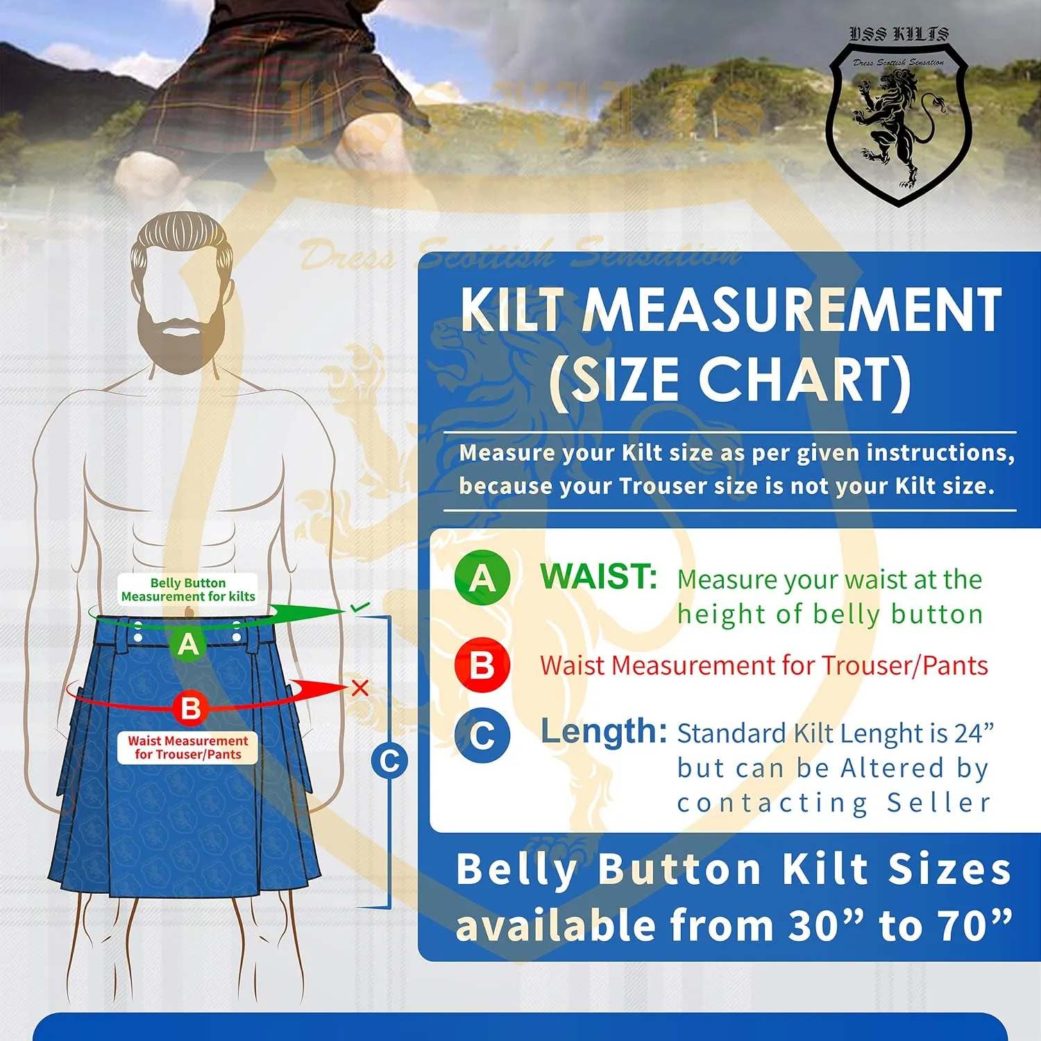 DSS KILTS- Modern Hybrid Cotton & Tartan Kilts for Men