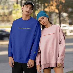 Engraved Hoodie Round Neck Heart On My Sleeve Gifts for Couples