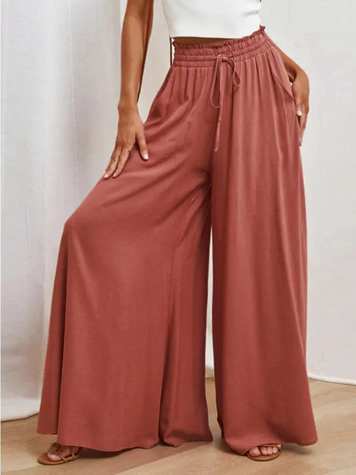 Exceptional Elastic Waist Palazzo Pants