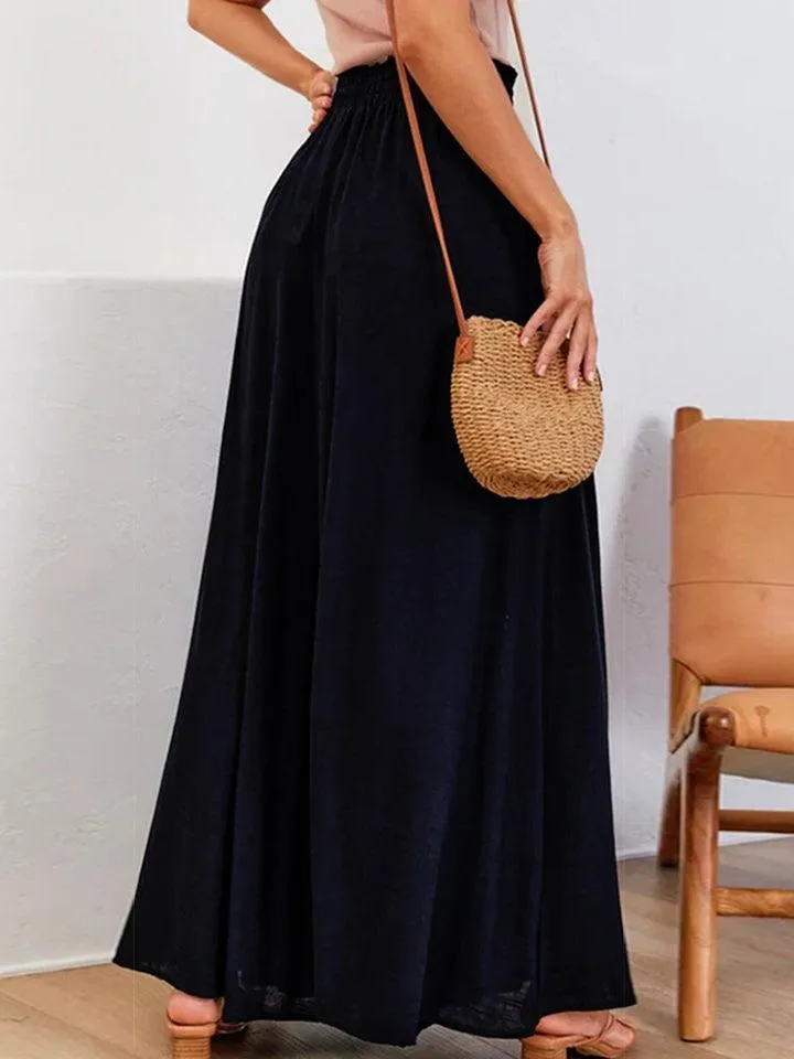 Exceptional Elastic Waist Palazzo Pants