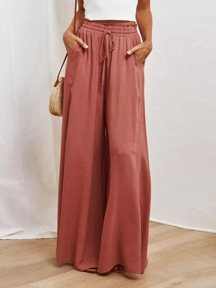 Exceptional Elastic Waist Palazzo Pants