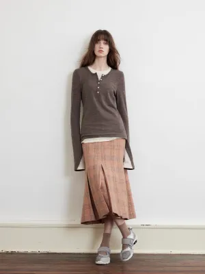 Faux Two-Piece Wool Sweater