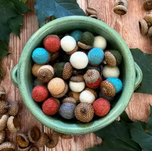 Felted Wool Acorns Get Cozy