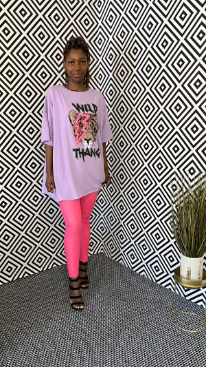 FIRE HIGH WAIST PU LEGGINGS - FUCHSIA