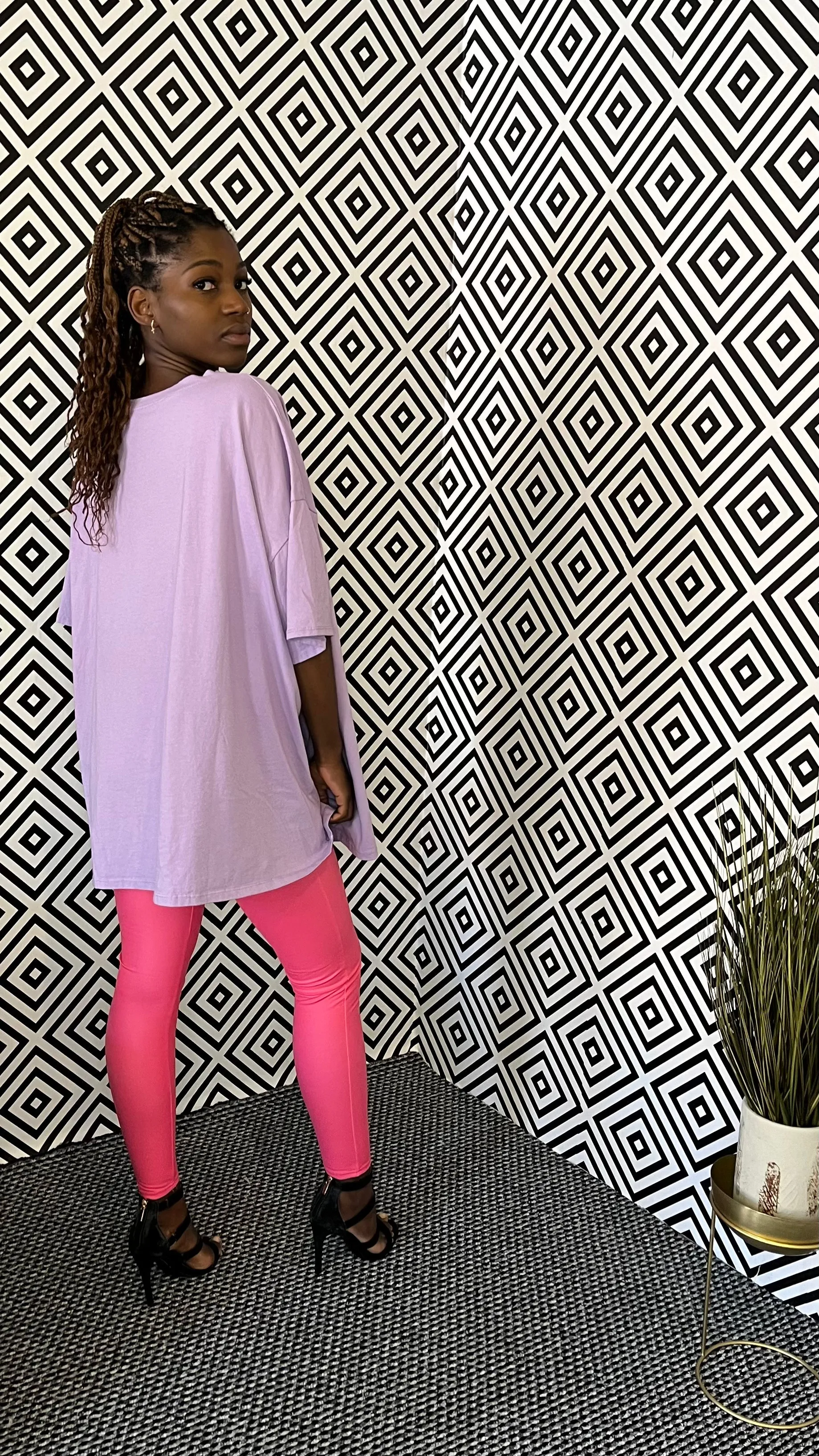 FIRE HIGH WAIST PU LEGGINGS - FUCHSIA