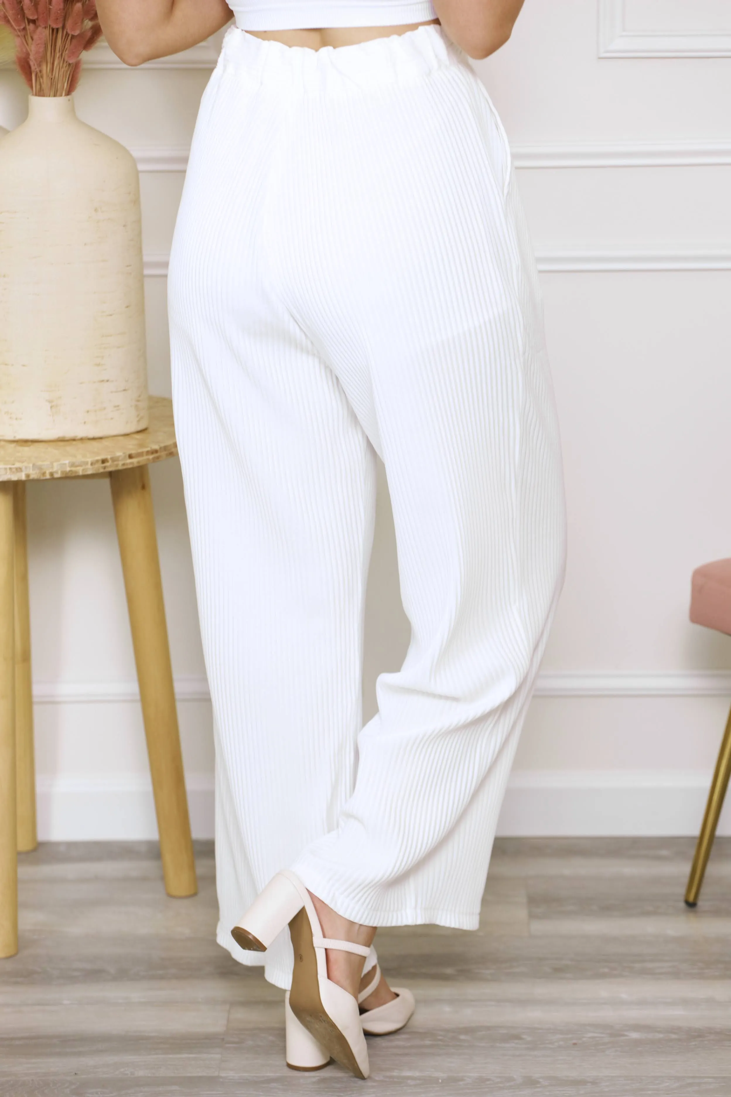 Focusing On Me Ivory Wide Leg Trousers