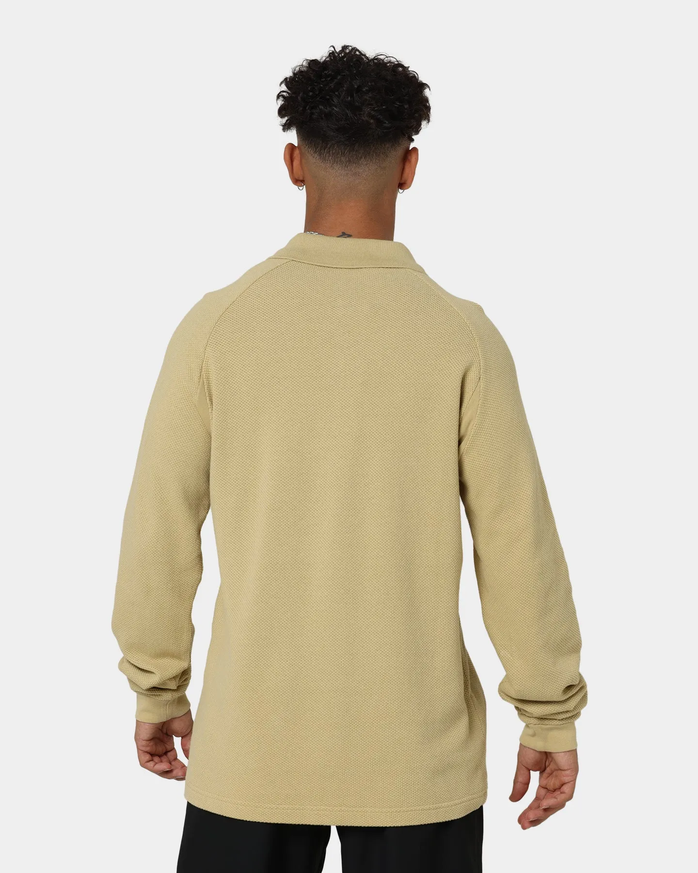 Fred Perry Mesh Piqué Long Sleeve Shirt Soft Gold
