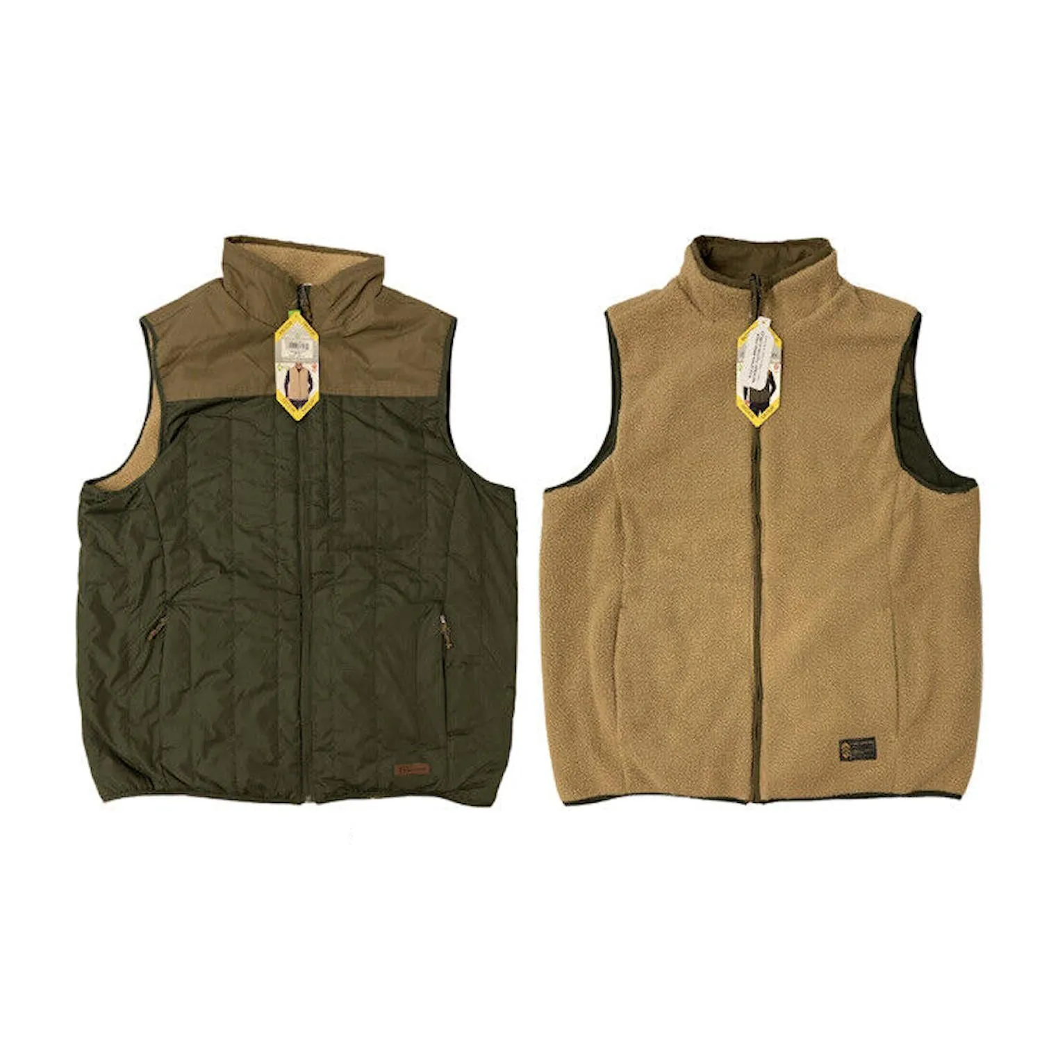 Free Country Men's Alpine Reversible Outdoor Vest (Dark Olive, M)