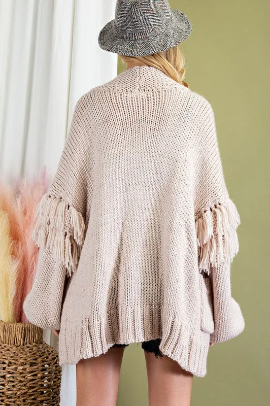 Fringe Open Front Cardigan
