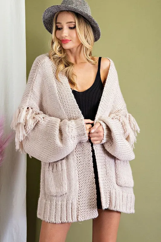 Fringe Open Front Cardigan