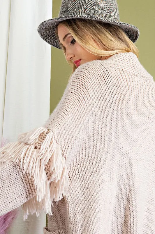 Fringe Open Front Cardigan