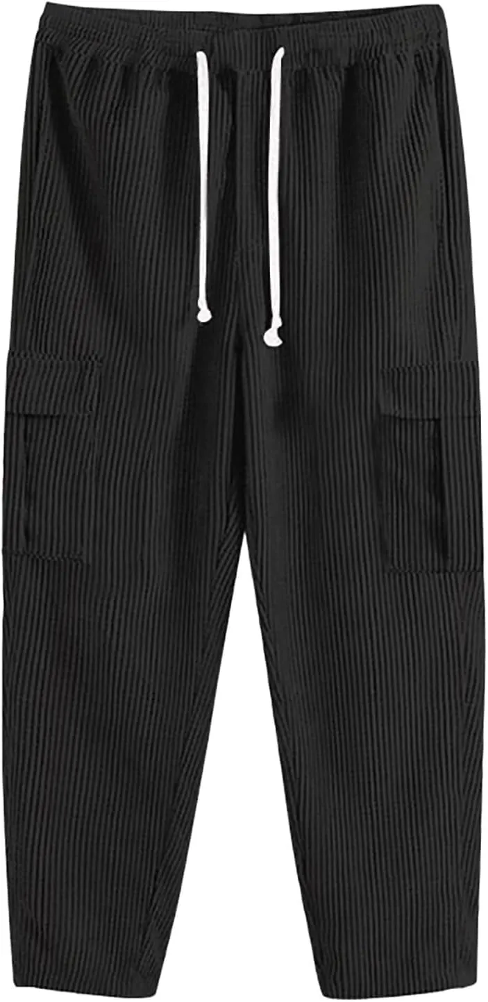 GIERIDUC Men's Cotton Yoga Sweatpants Mens Joggers Athletic Lounge Pants Open Bottom Casual Jersey Pants for Men with Pockets