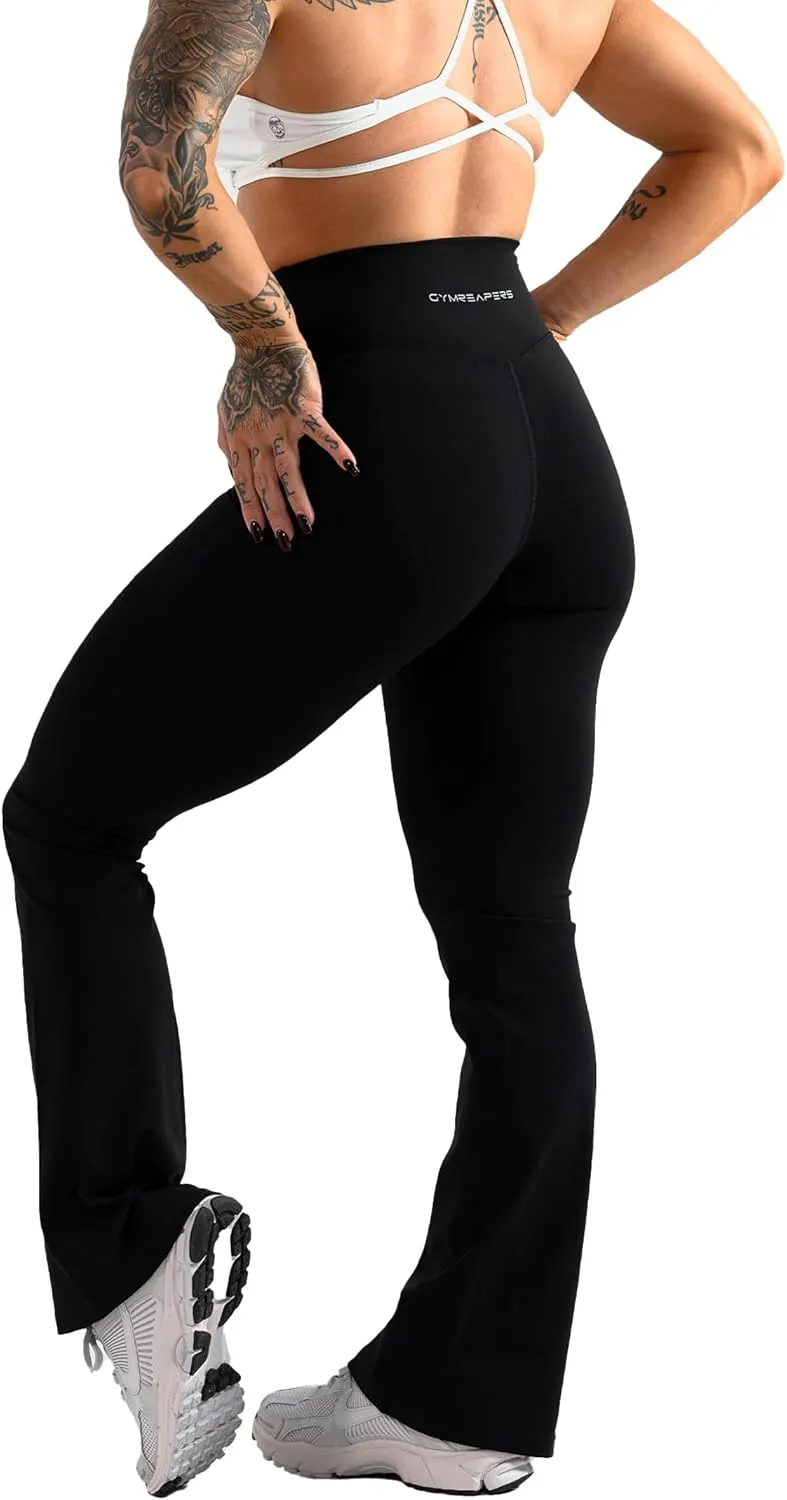 Gymreapers Flare Leggings with Tummy Control Bootcut High Waisted Yoga Pants Wide Leg Workout Pants Gym Leggings for Women