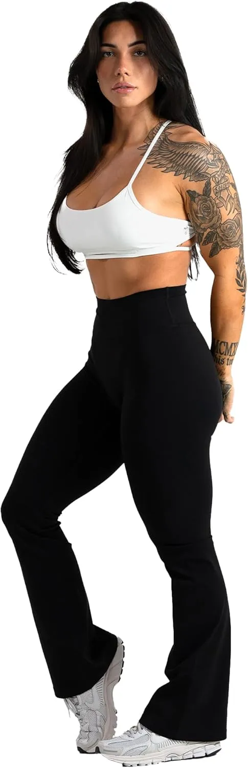 Gymreapers Flare Leggings with Tummy Control Bootcut High Waisted Yoga Pants Wide Leg Workout Pants Gym Leggings for Women