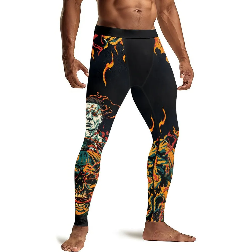 Halloween Michael Myers Men's Compression Leggings