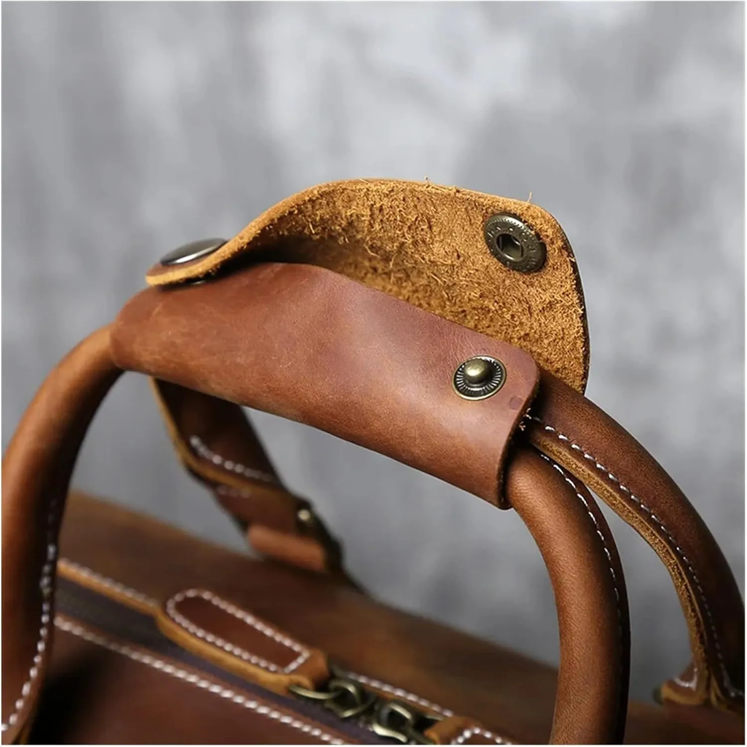 Handbag For Mens Large Capacity Multi-functional Leather Simple Business Outdoor Crossbody Travel Bag For Men(Retro Brown)