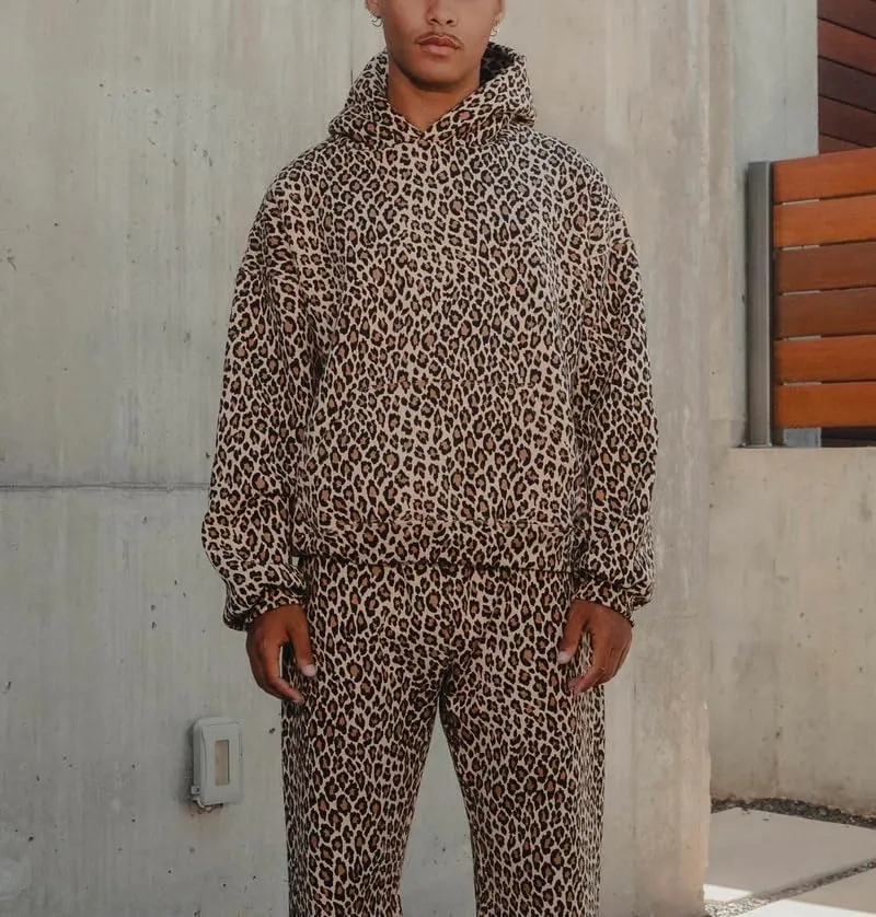 heyheyshine Oversized Leopard Print Hoodie Y2K Camo Zipper Cardigan