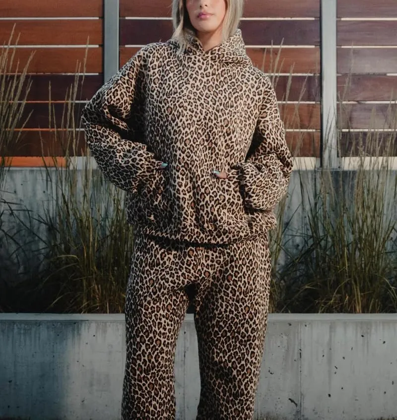 heyheyshine Oversized Leopard Print Hoodie Y2K Camo Zipper Cardigan
