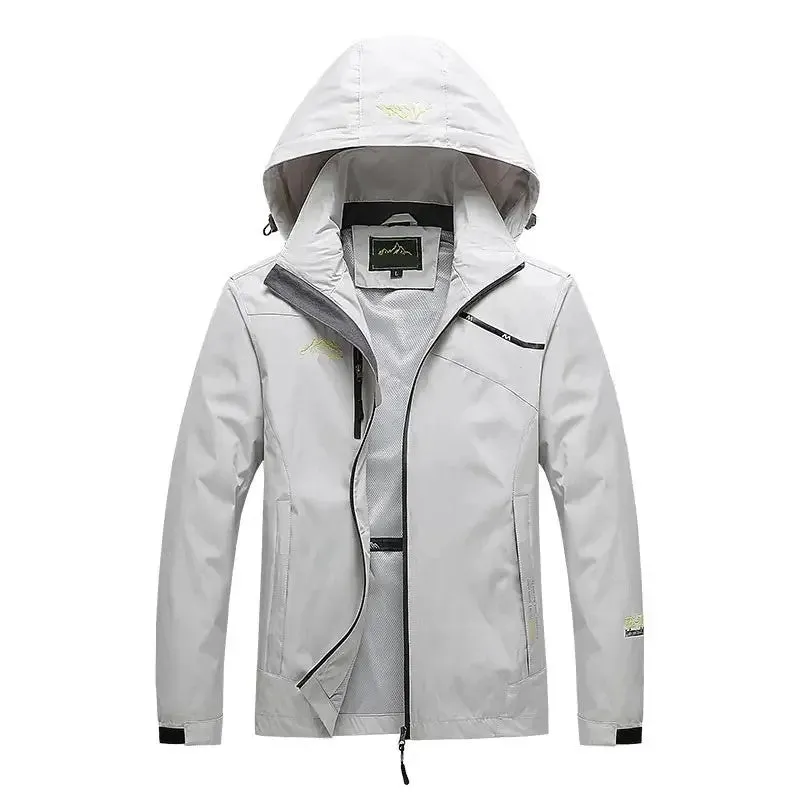 Hiking Jacket With Front Zip Detachable Hood 3 Pockets