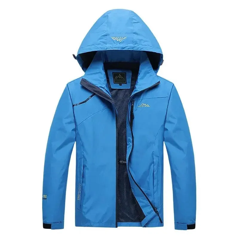 Hiking Jacket With Front Zip Detachable Hood 3 Pockets