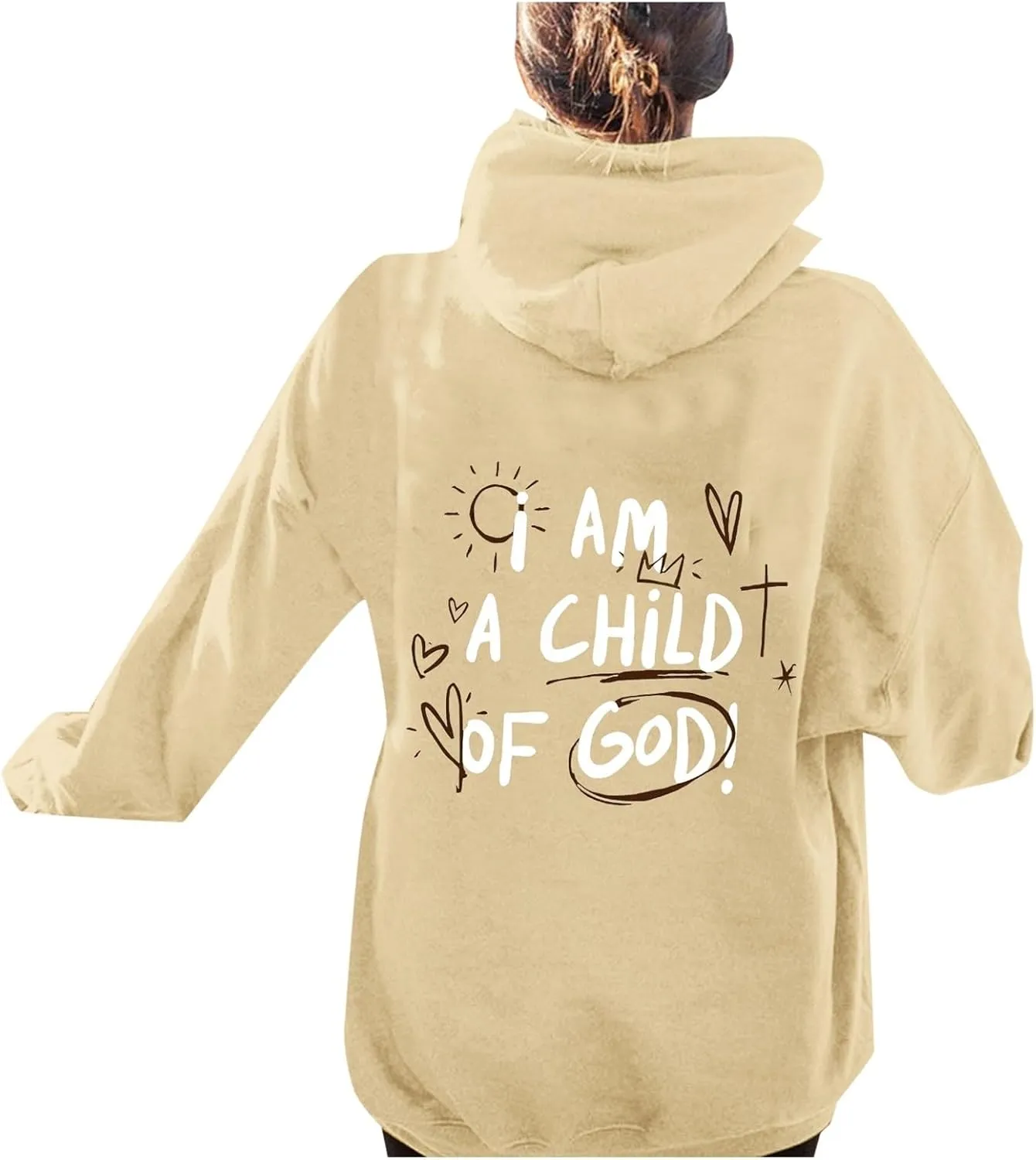 I Am A Child of God Hoodie Christian Sweatshirts for Women Faith Religious God Pullover Long Sleeve Tops with Pocket