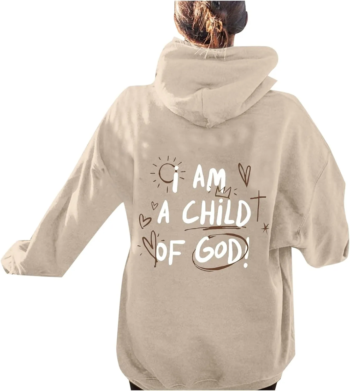 I Am A Child of God Hoodie Christian Sweatshirts for Women Faith Religious God Pullover Long Sleeve Tops with Pocket