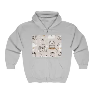 Illustrated Doggers 2 Unisex Heavy Blend™ Full Zip Hooded Sweatshirt