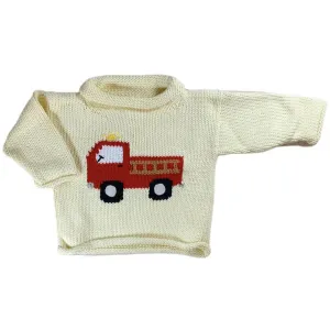 Ivory Firetruck Roll Neck Sweater