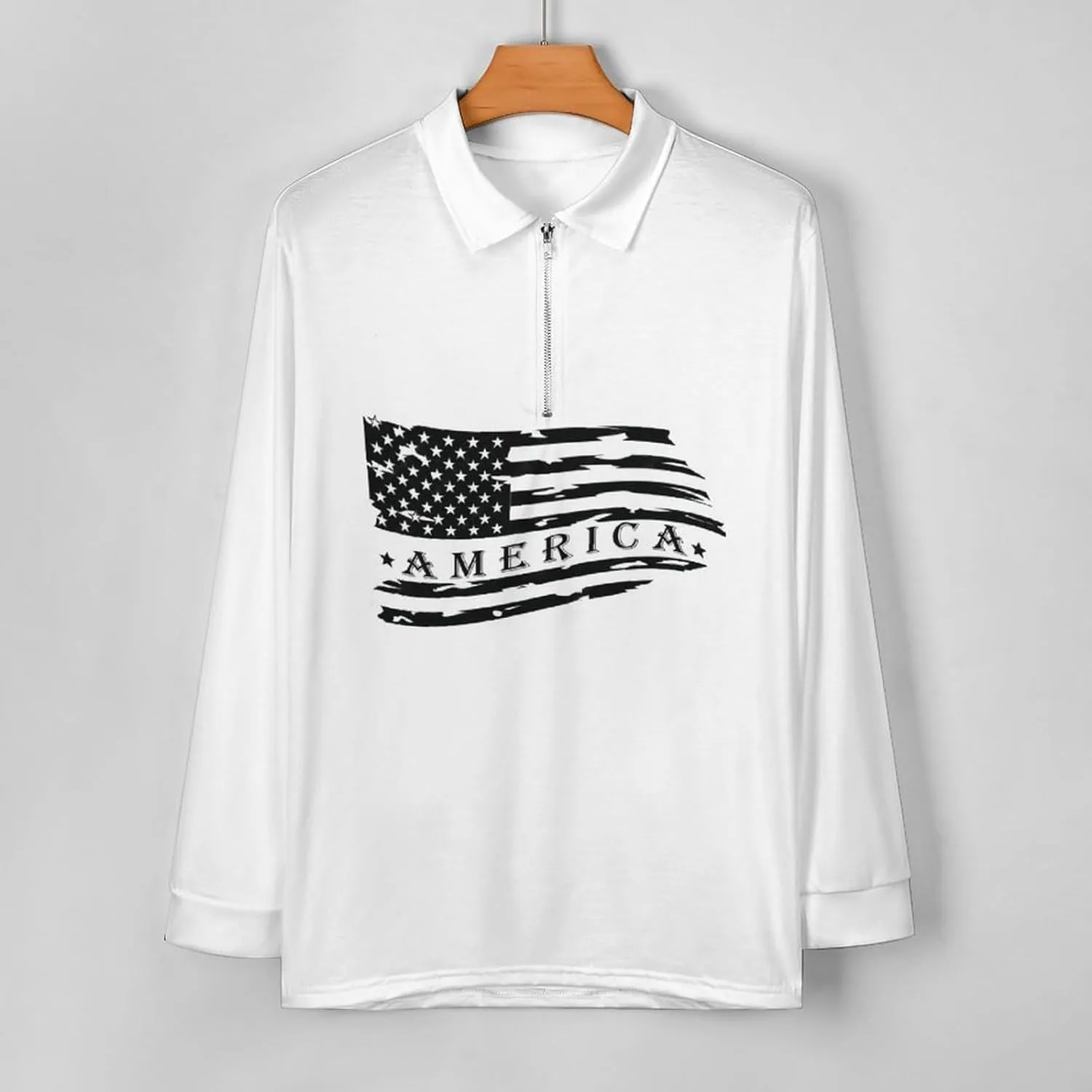 Jamaican Flag Men's Lapel Neck Polo- Shirts Slim Fit Long Sleeve Golf T-Shirts Casual Tees