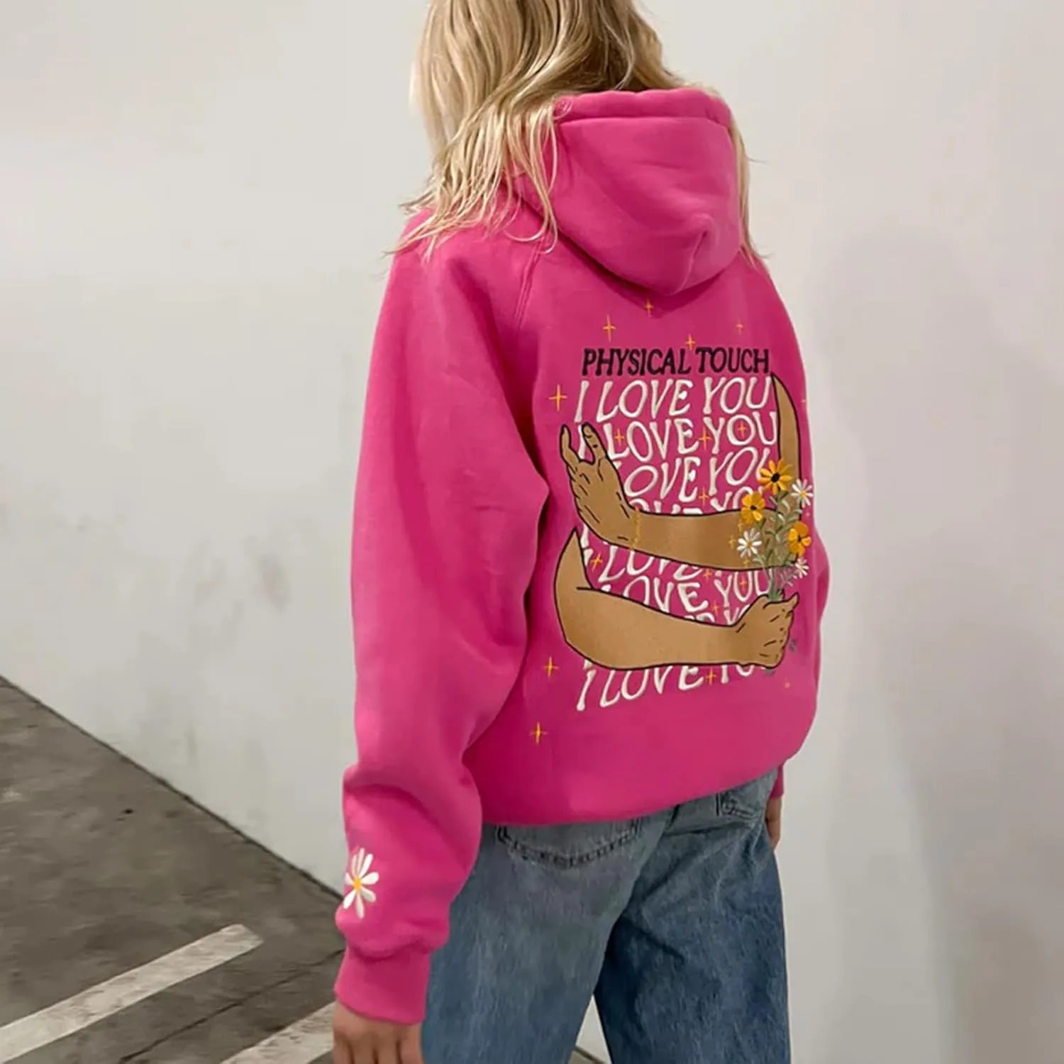 Juakoso Women Y2k Cute Graphic Hoodies Oversized Long Sleeve Coquette Sweatshirt Preppy Aesthetic Teen Girl Clothes