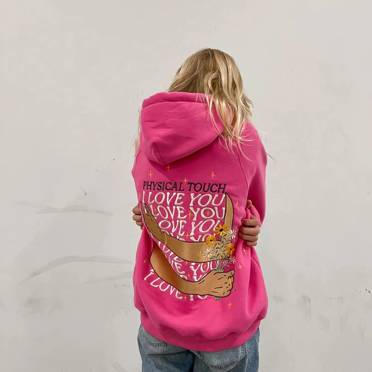 Juakoso Women Y2k Cute Graphic Hoodies Oversized Long Sleeve Coquette Sweatshirt Preppy Aesthetic Teen Girl Clothes