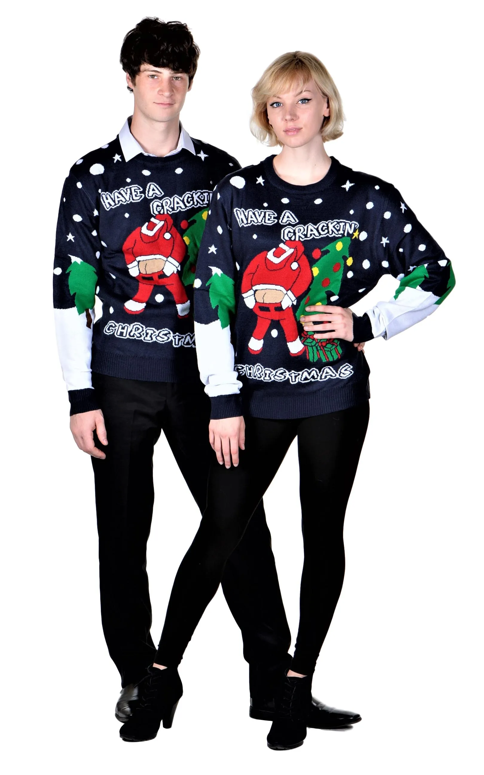 KESIS Ugly Christmas Sweater for Men and Women Santa Xmas Pullover
