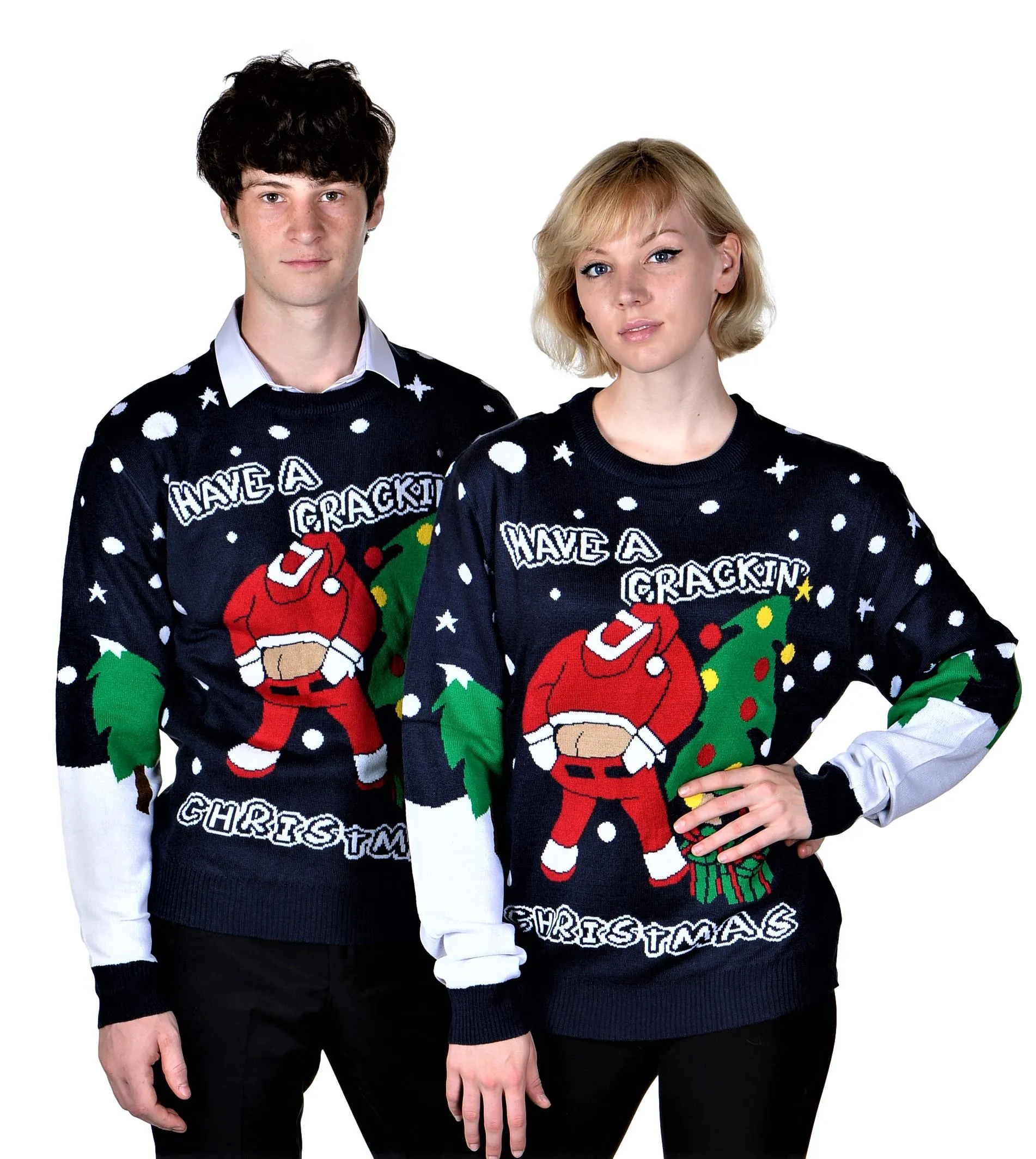 KESIS Ugly Christmas Sweater for Men and Women Santa Xmas Pullover