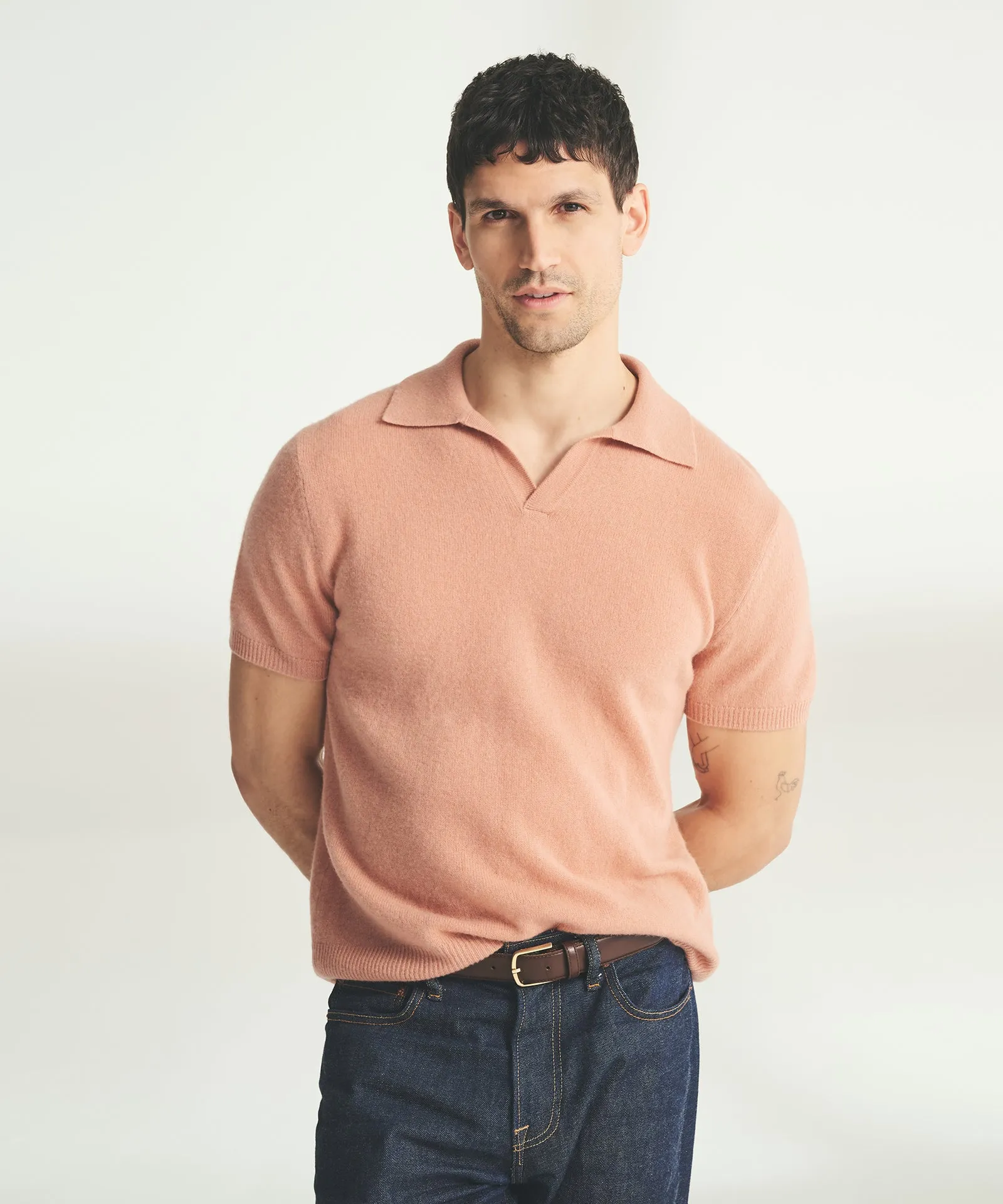 Lightweight Cashmere Short Sleeve Polo