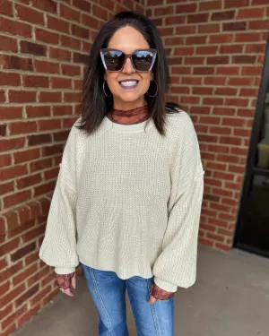 Mara CURVY Knit Sweater in Beige FINAL SALE
