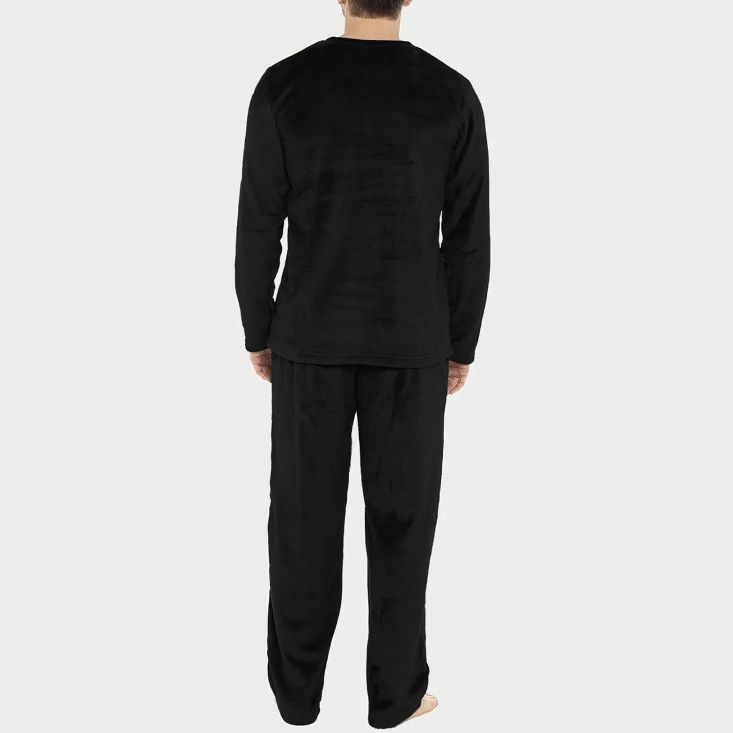 Mens Flannel Pajamas Sets Soft Winter Warm Cozy Pjs Sleepwear Long Sleeve Pullover Tops Lounge Pants Loungewear