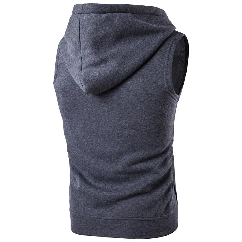 Men's Modern Athletic-Wear Sleeveless Hoodie Sweatshirt