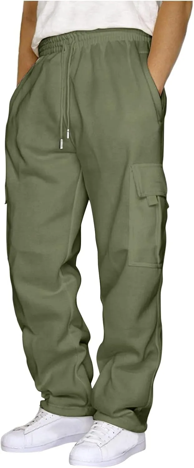 Men's Pleated Stitch Straight Leg Long Pants Mens Sweat Pants With Pockets White Linen Pants For Men Men's Plaid Dress Pants