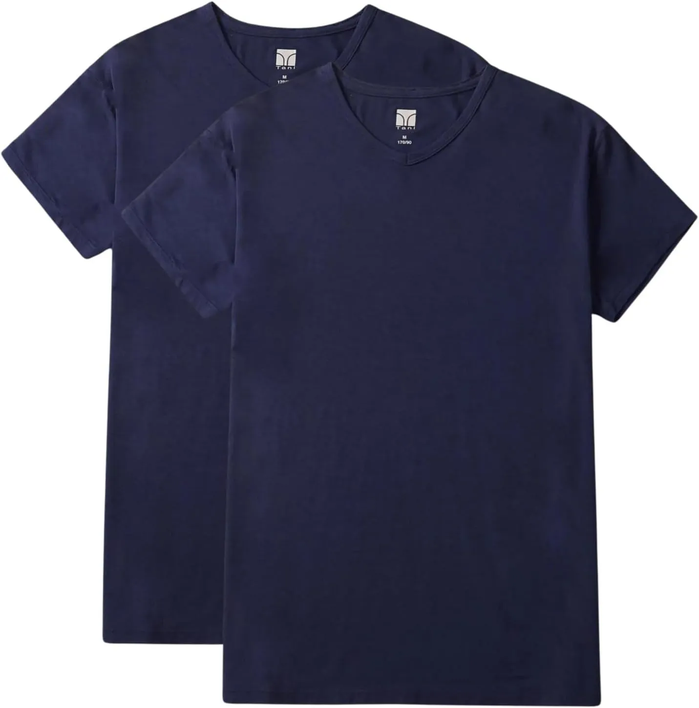 Men's V-Neck Undershirts 2 Pack  Soft Breathable Micro Modal Slim Fit Lightweight Tees Multicolor T-Shirts