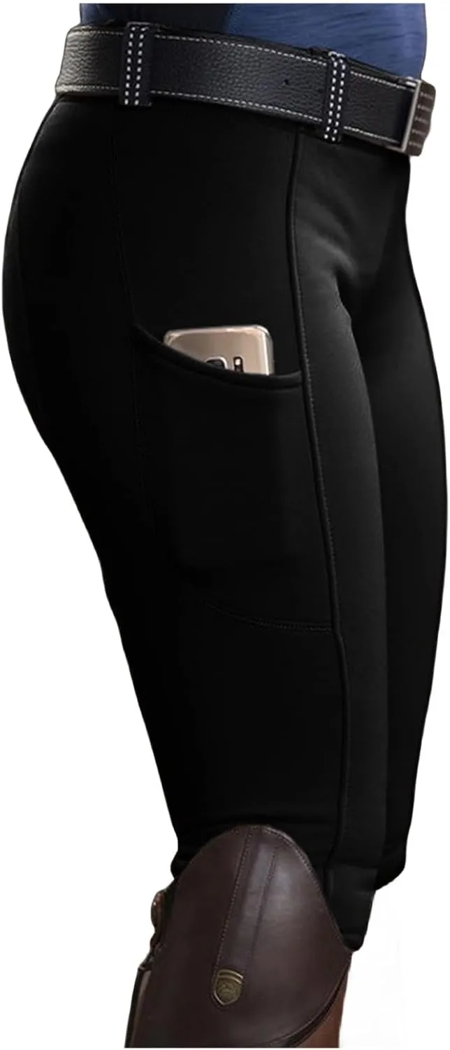 Mmoneyake Womens Equestrian Pants Horse Riding Pants Breeches Exercise High Waist Sports Leggings Workout Gym Yoga Pants