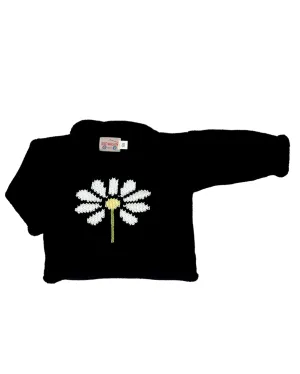 Navy Daisy Roll Neck Sweater